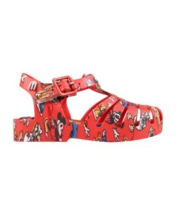 Melissa Red Sandals For Boy With Disney Characters