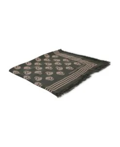 Alexander McQueen Biker Black/ Khaki Scarf