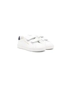 Palm Angels White Low-top Sneakers With Velcro Fastening In Leather Boy