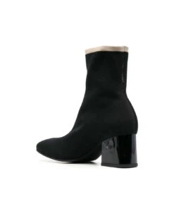 Marni Black Ankle Boot In Leather With Medium And Wide Heel Ecru-colored Details -Italist Store 7606a1adb8cd99ee6f4cfc783b99dfec