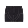 Off-White Black Denim Mini Skirt With Contrasting Stitching