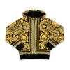 Versace Felpa Stampa Barocca In Cotone Con Cappuccio Bambino