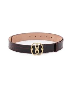 Bally Croco-effect Leather Belt With Emblem Buckle