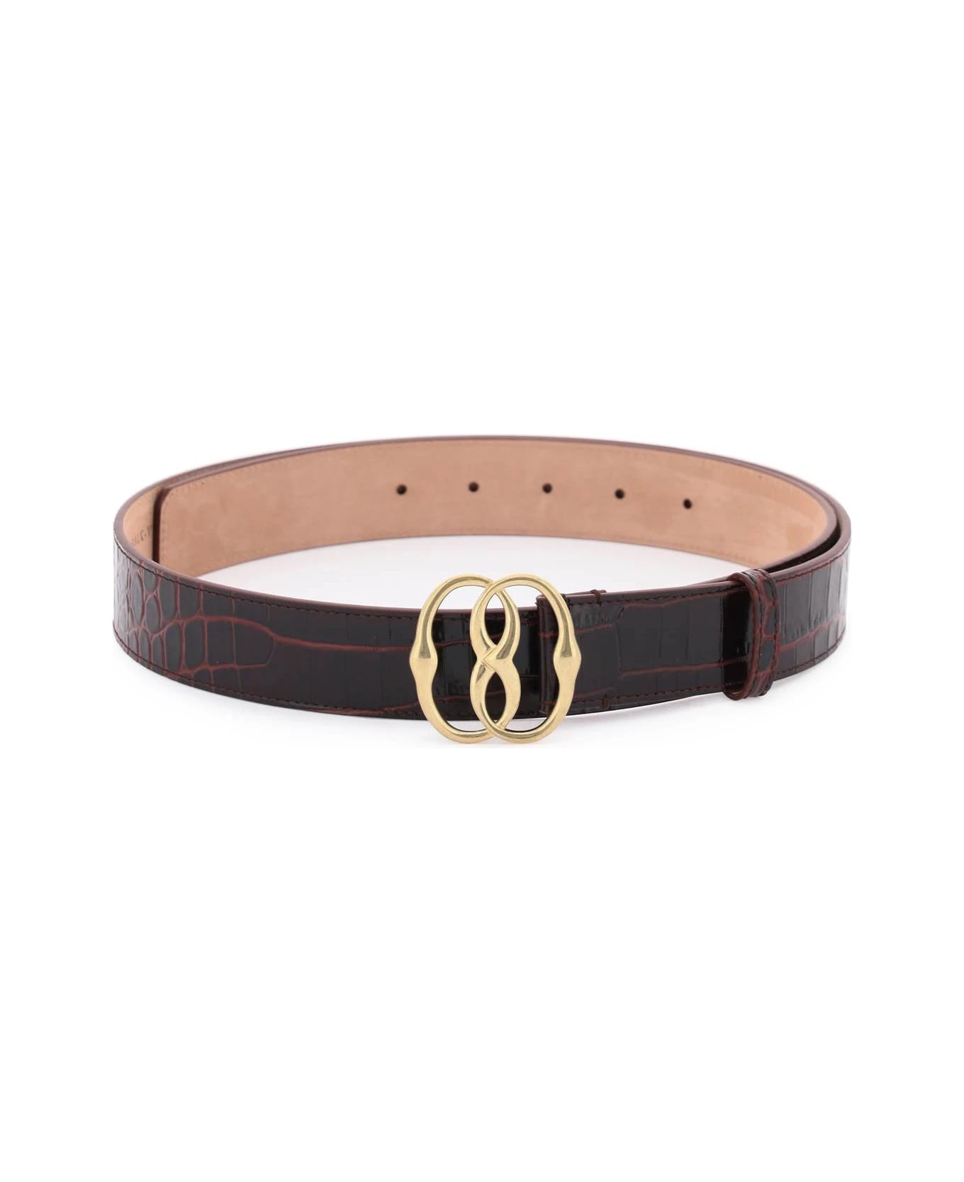 Bally Croco-effect Leather Belt With Emblem Buckle 1 Bally Croco-effect Leather Belt With Emblem Buckle