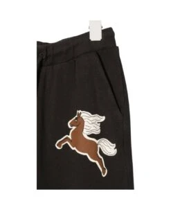 Mini Rodini Black Sport Suit In Organic Cotton With Horses Application -Italist Store 79fc687946647429dc4894f5317ae269