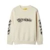 Off-White Off-flowers Sweatshirt With Logo And Floral Motif In Beige Cotton Girl