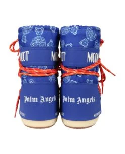 Palm Angels Blue Boots For Boy With Bear And Logo -Italist Store 7bbfce492547897f2e1359b10ddd0777