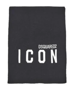 Wool Scarf With Contrasting Embroidered Logo Dsquared2