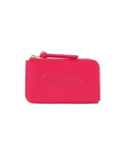 Chloé Logo Embroidered Zipped Cardholder