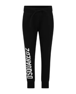DSQUARED2 Casual Black Trousers For Boy With Logo