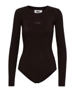 MM6 Maison Margiela Brown Polyamide Bodysuit