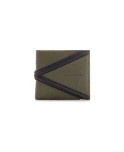 Alexander McQueen Green Leather Bifold Wallet