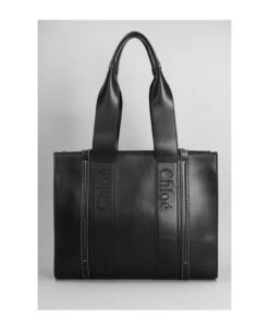 Chloé Woody Tote In Black Leather -Italist Store 83fa740a5960c0299d2e0603ae7e4bd8