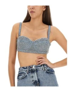 MOSCHINO Bralette With Rhinestones -Italist Store 883b0074c7d16e13bc44b3d37e4b1243