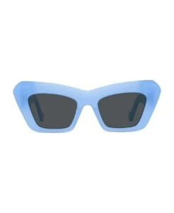 Loewe Lw40036i - Shiny Light Blue - Smoke Sunglasses