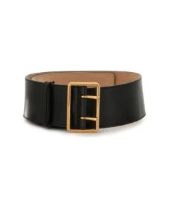 Alexander McQueen Black And Gold Military Belt