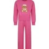 MOSCHINO Fuchsia Tracksuit For Girl With Teddy Bear And Logo