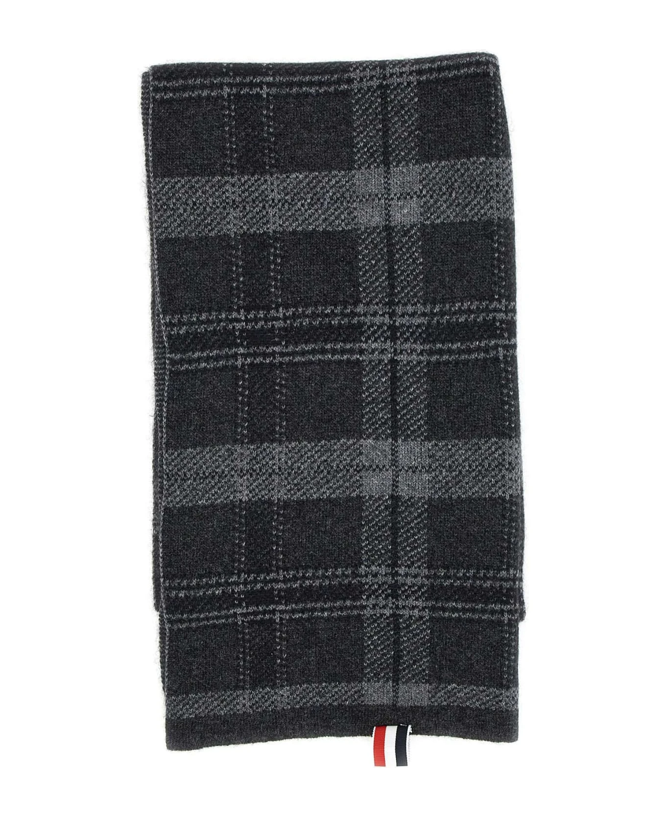 "tb Tartan Jacquard" Wool And Cashmere Scarf 1 "tb Tartan Jacquard" Wool And Cashmere Scarf
