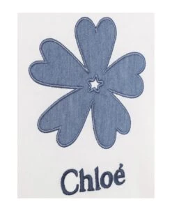 White T-shirt With Denim Flower And Chloé Logo -Italist Store 94638c6f86db0ea2477a8ad5fd43d00a 1