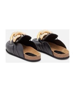 Chain Leather Sabot -Italist Store 94fcceb879bd34ea5b24a67f29fda602