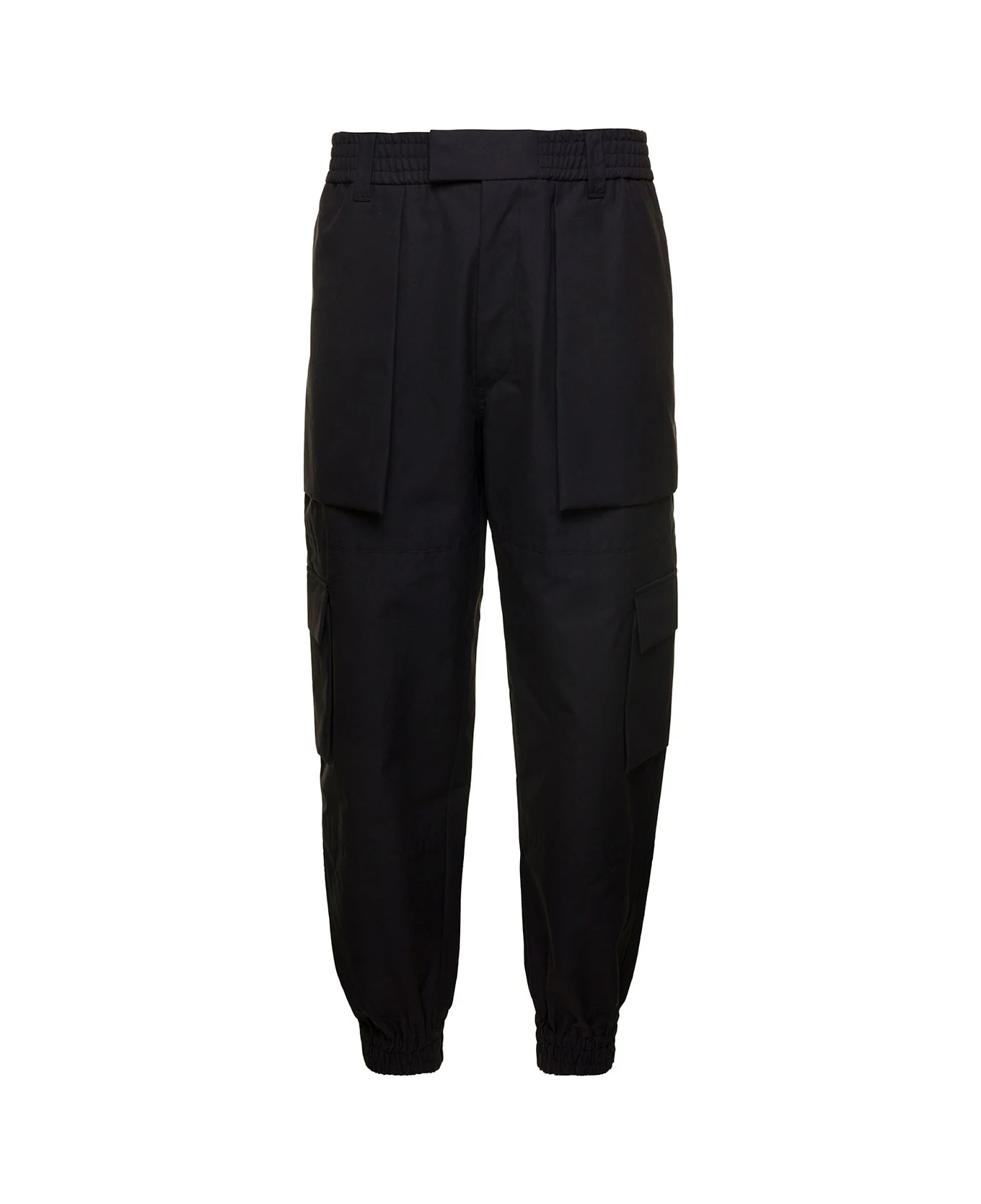Alexander McQueen Black Cargo Pants With Maxi Patch Pockets In Cotton Man 1 Alexander McQueen Black Cargo Pants With Maxi Patch Pockets In Cotton Man