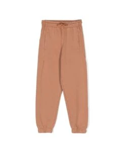 MSGM Brown Joggers With Logo Patch On The Back