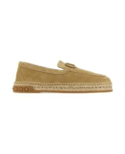 Valentino Garavani Cappuccino Split-leather Leisure Flows Espadrilles