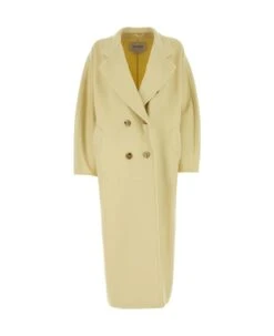Max Mara Pastel Yellow Wool Blend Aia Coat