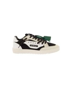 Off-White '5.0 Off Court' Black And White Panelled Low-top Sneakers In Leather Man