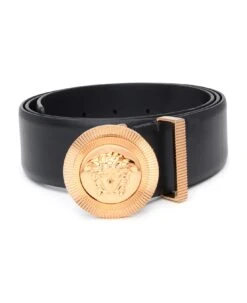 Versace Medusa Black Leather Belt