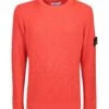 Stone Island Orange Ribbed Pullover