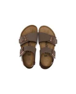 Birkenstock 'new York' Brown Sandals With Double Buckles In Faux Leather Boy -Italist Store 9acf7b58cec62ef4e11e12b7f0b33231