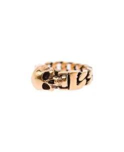 Alexander McQueen Gold-colored Chain Ring With Skull Detail In Brass Man -Italist Store 9c609c9c9bc7d50d0afe28c1ace09094