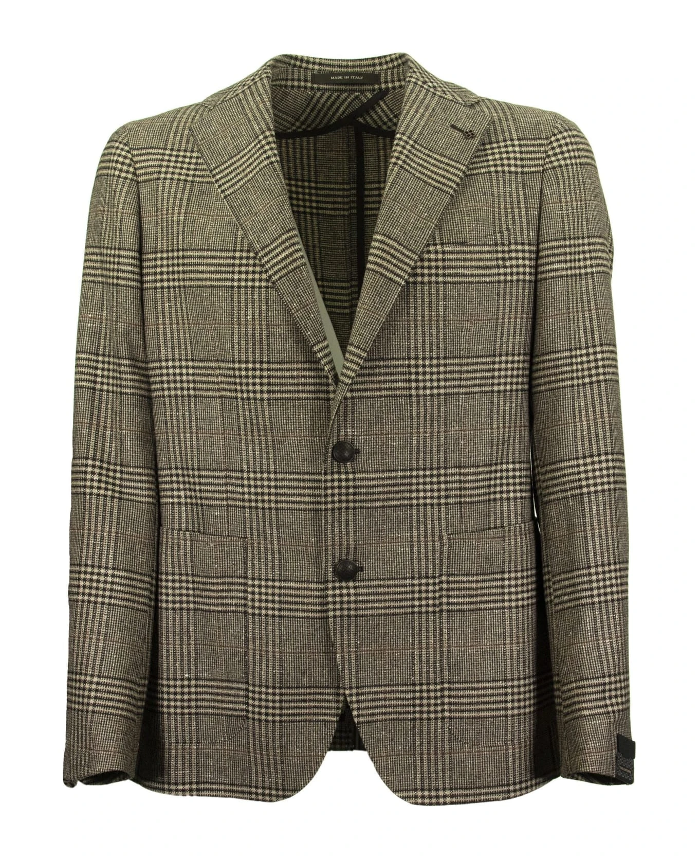 Prince Of Wales Jacket In Wool, Silk And Cashmere 1 Prince Of Wales Jacket In Wool, Silk And Cashmere