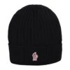 Ribbed Wool Black Beanie