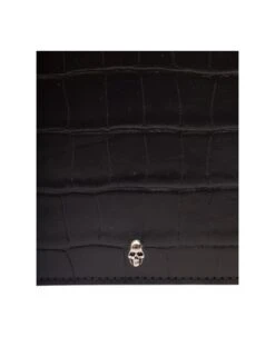Alexander McQueen Black Bi-fold Wallet With Mini Skull Patch In Croco Embossed Leather Man 7 Alexander McQueen Black Bi-fold Wallet With Mini Skull Patch In Croco Embossed Leather Man -Italist Store 9c89c14c1ec151521d5eae966d37f195