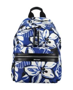 Palm Angels Hibiscus Printed Zipped Backpack