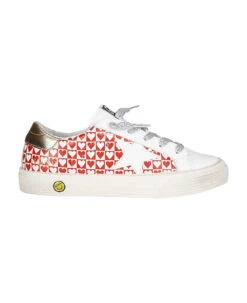 Golden Goose May Hearts Printed Leather Upper