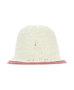 FENDI White Crochet Bucket Hat