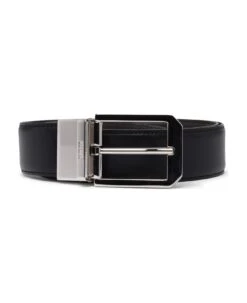 ZEGNA Black Reversible Leather Belt