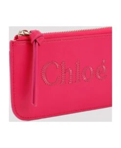 Chloé Logo Embroidered Zipped Cardholder -Italist Store a30a3a84d361a71176469bde4d9abe34