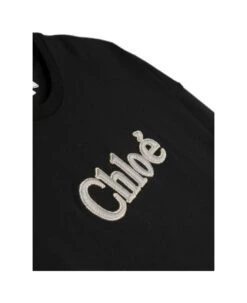 Chloé Chloe T-shirt Nera In Jersey Di Cotone Bambina -Italist Store a59b0986e1c053561ad111af6bc70ca5