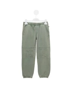Green Jogger Pants With Frosted Effect In Cotton Boy