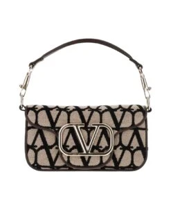 Valentino Garavani Small Shoulder Bag Locò Toile Iconographe