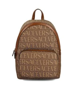 Versace Allover Logo Printed Backpack