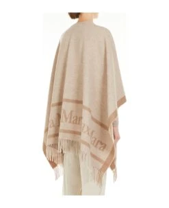 Max Mara Beige Wool Jacquard Hilde Cape -Italist Store a822db0d10496562f4c297321dd50e18