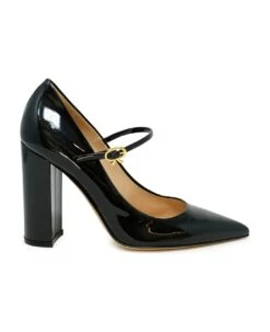Gianvito Rossi Black Patent Ribbon Jane 100 Pumps