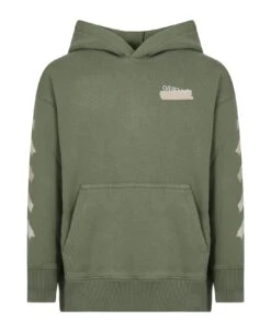 Off-White Green Sweatshirt For Boy With Logo