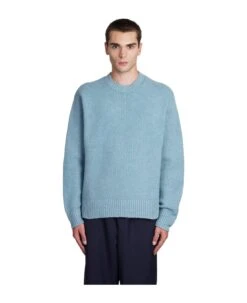 Acne Studios Knitwear In Cyan Wool
