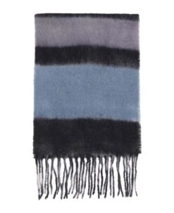 Wool Blend Scarf With Striped Pattern